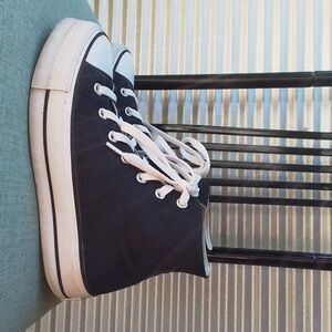 CONVERSE BLACK CANVAS PLATFORM CHUCK TAYLOR  SHOES SNEAKERS Unisex Men 8 Women 9